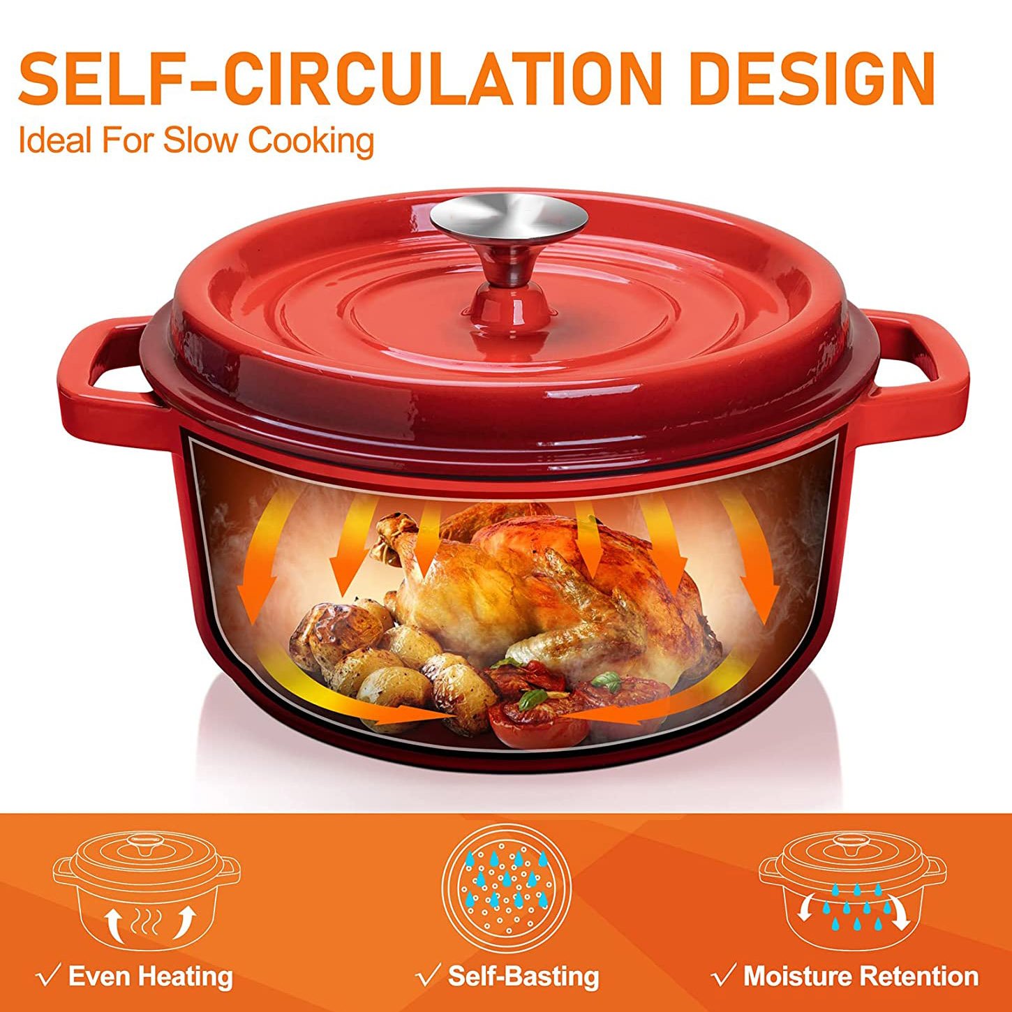 Factory Supply Non Stick Enameled Cast Iron Pots Pans Cast Iron Cookware Sets Dutch Oven Cast Iron Pot