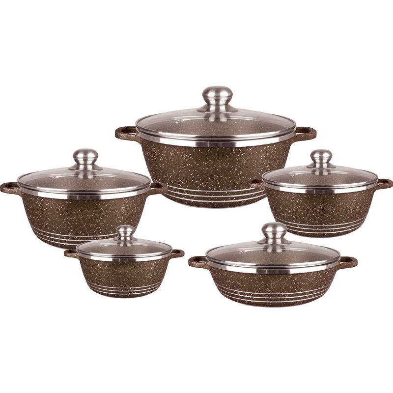 Die-Casting Aluminum Kitchen Ware Cooking Pot Aluminum Cookware Set