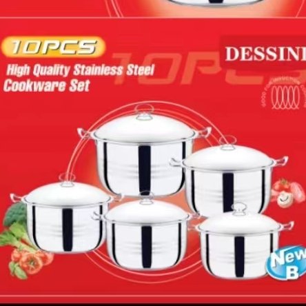 stainless steel cookware set 14pcs big cookware sets with steamer Wide edge stainless steel cookware 30-38cm