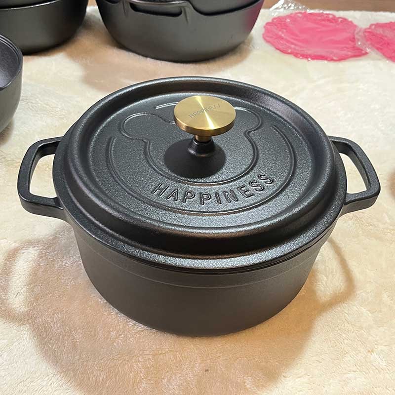 New cast iron enamel cookware set cooking pot cast iron enamel pot food insulation pot casserole