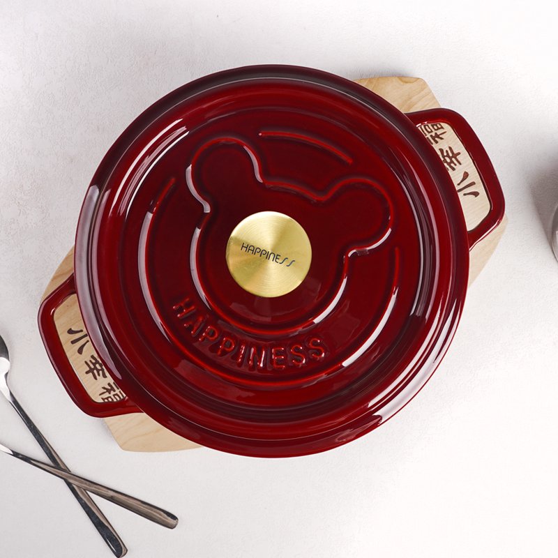 New cast iron enamel cookware set cooking pot cast iron enamel pot food insulation pot casserole