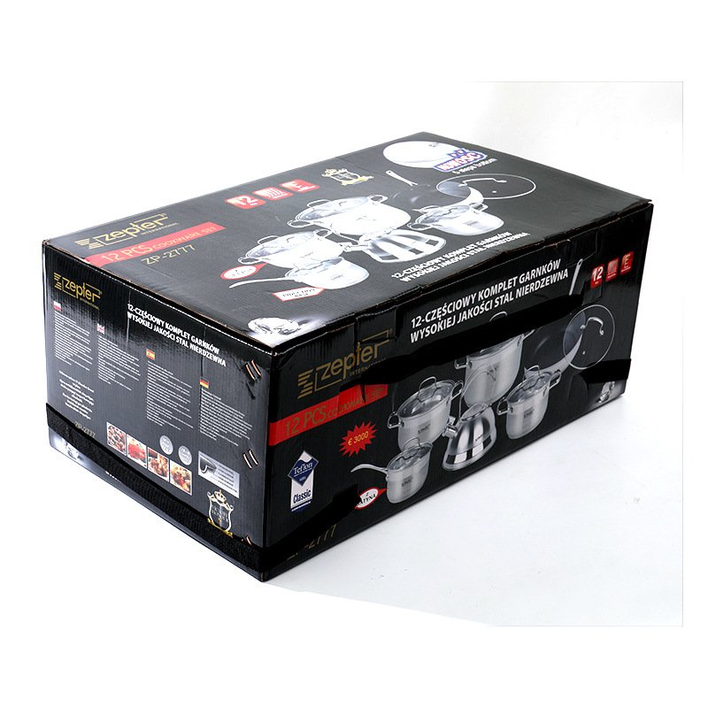 High quality 12PCS cookware set Stainless steel cookware set Non-stick pan and pot set with glass lid