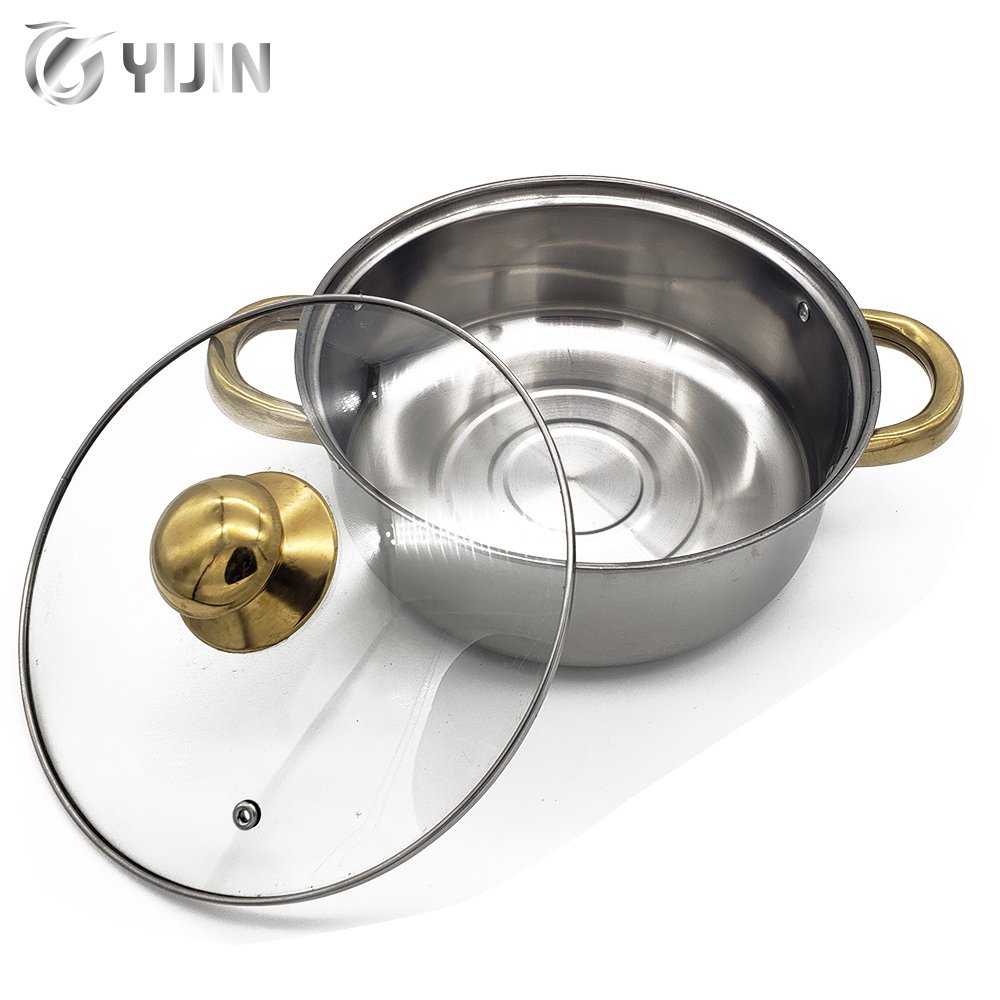 12 piece kitchen cooking pots set nonstick fry pan stainless steel Gold cookware set