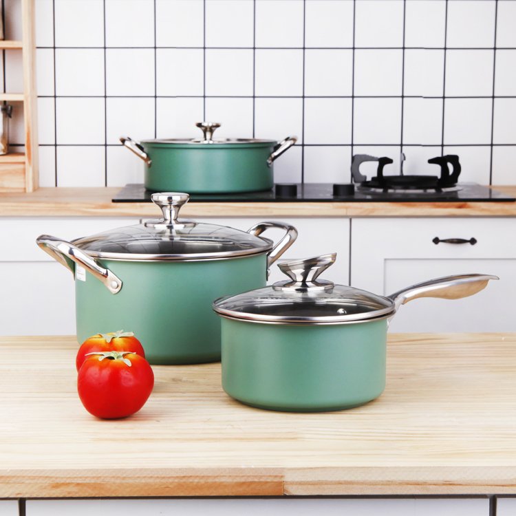 Stainless Steel Cooking Pot Soup Milk Pot Set Induction Kitchen Cooking Utensil Ware Pot Set Saucepan Cookware Sets