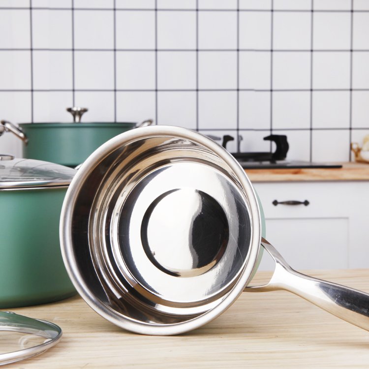Stainless Steel Cooking Pot Soup Milk Pot Set Induction Kitchen Cooking Utensil Ware Pot Set Saucepan Cookware Sets
