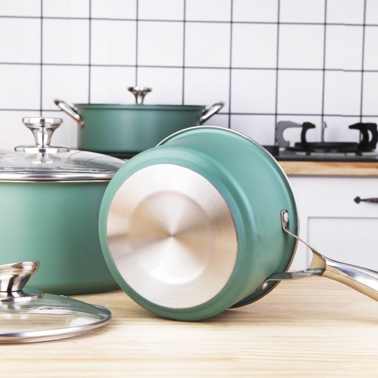 Stainless Steel Cooking Pot Soup Milk Pot Set Induction Kitchen Cooking Utensil Ware Pot Set Saucepan Cookware Sets