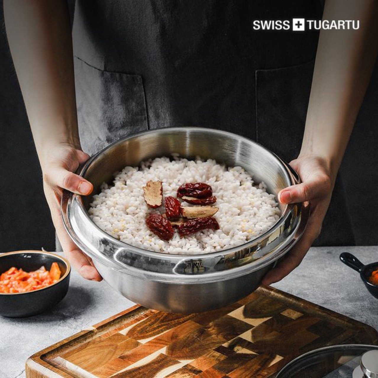 Korean 304 3-Ply Stainless Steel Cooking Pot With Glass Lid Three Ply Mini Cauldron 3 Layers Induction Rice Pot Kitchenware