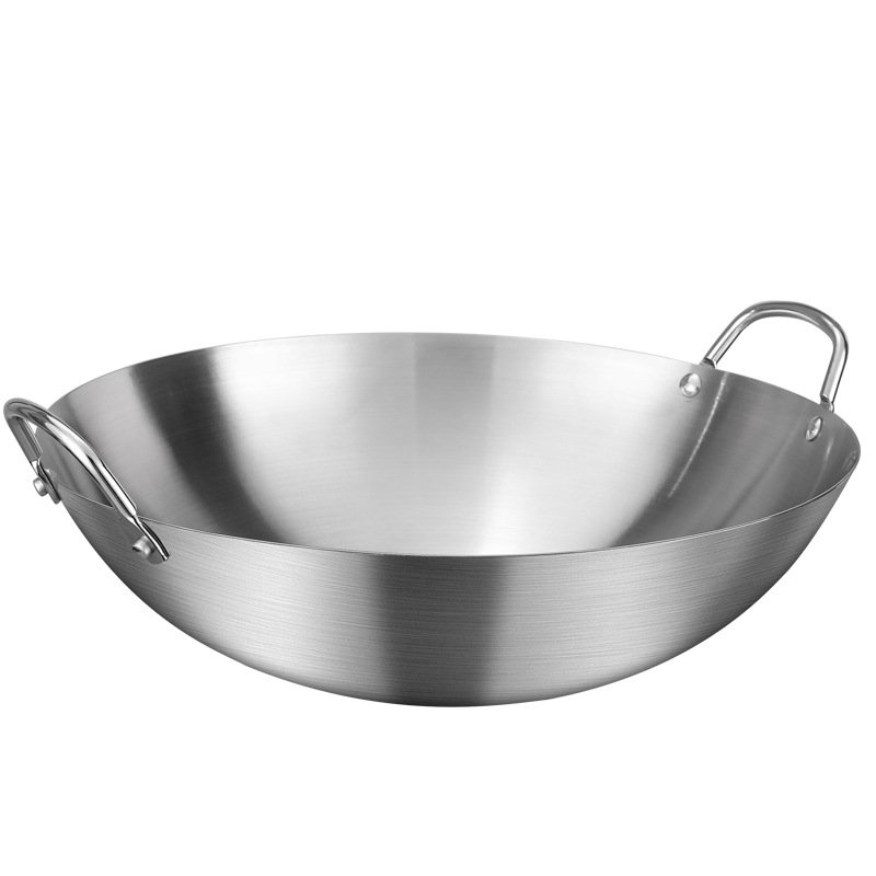 Family Garden Wok Thickened Non-Stick Stainless Steel Frying Pan Gas Stove Kitchen Cast Iron Cookware Set Home Use Sustainable