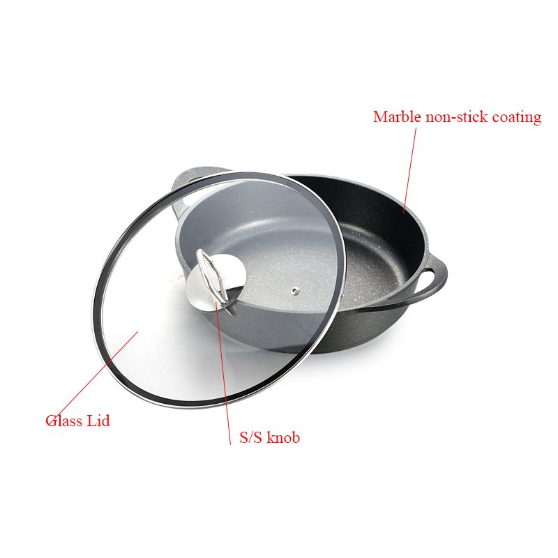 2023 Non Stick Aluminum Die Casting Kitchen Cooing Pot Frying Pan Casserole Kitchen Cookware Set