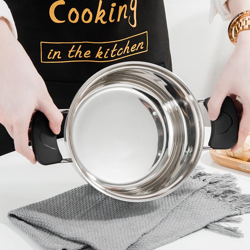 Hot Sale 10 Pcs Stainless Cookware Set With Double Bakelite Handle Support Non-Stick Cooking Pots and Pans