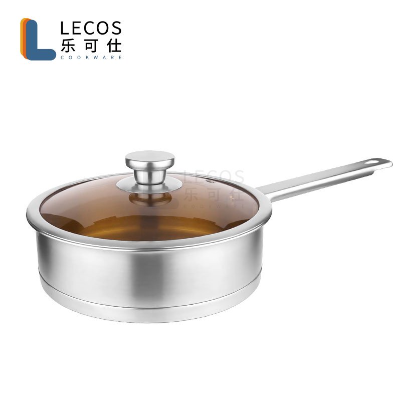 Hot Sale 6 Piece Cookware Sets Stainless Steel 6 Mulit Size Pot Set With Cranberry Glass Cover
