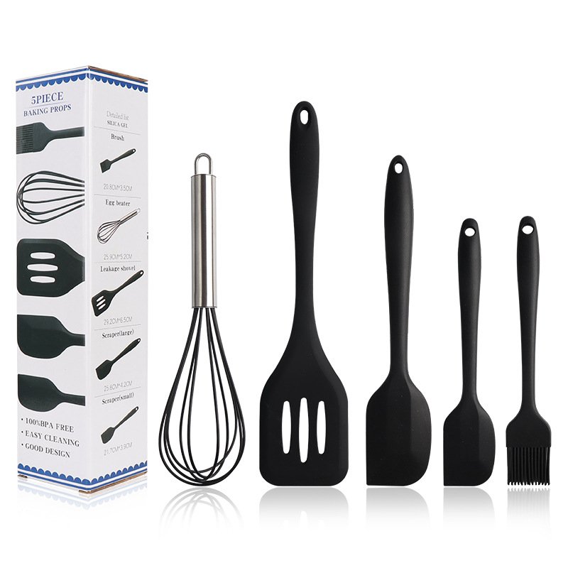 5 Piece Kitchen Silicone Cooking Utensil Set