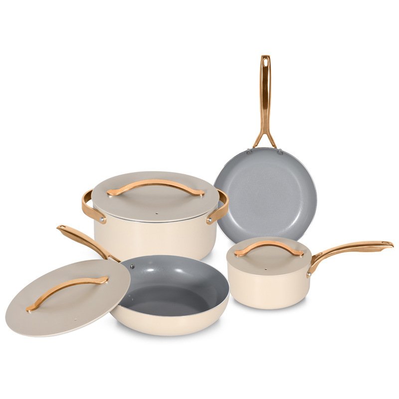 Hot Selling American Style Nonstick Cookware Set Caraway Pressed Aluminum with Stainless Steel Handle Sustainable Kitchen Usage
