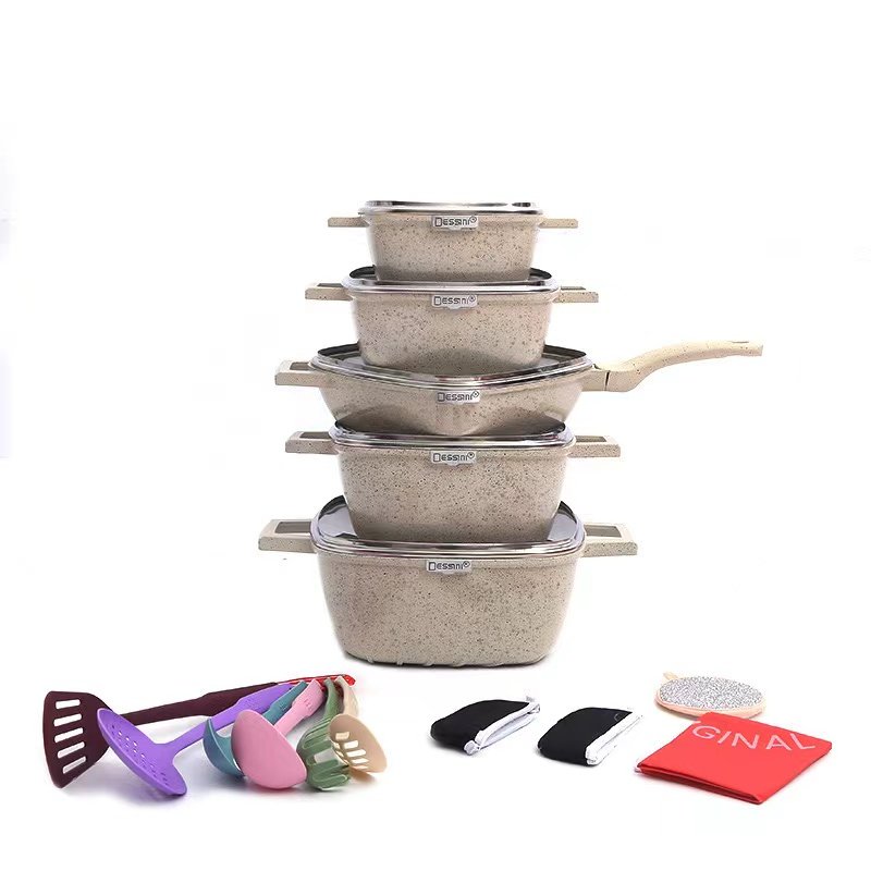 Home Party 25pcs non-stick pots Country non stick cookware set
