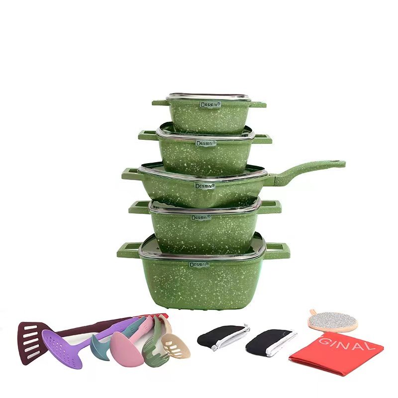 Home Party 25pcs non-stick pots Country non stick cookware set