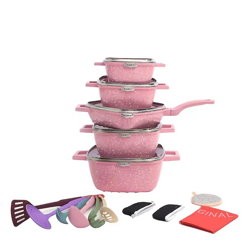 Home Party 25pcs non-stick pots Country non stick cookware set
