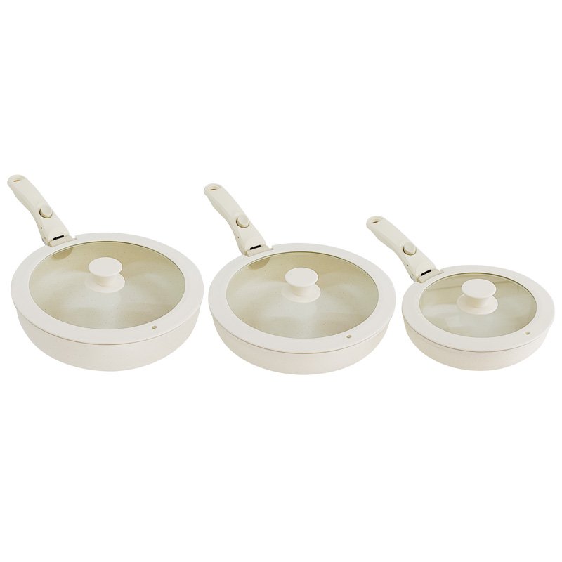10pcs Die Cast Aluminum Nonstick Pots and Pans Cookware Set with Detachable Handle For Dishwasher and Oven Safe