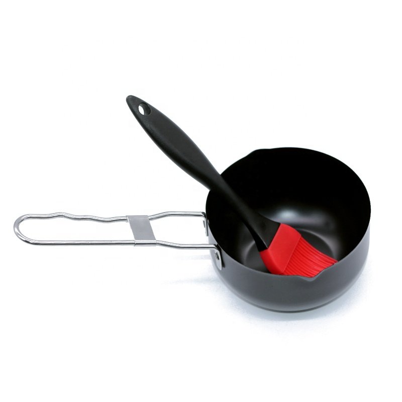 Foldable Hot Pot Food Warmer Set Stainless Steel Chocolate Candy Melting Pot With Silicone Brush