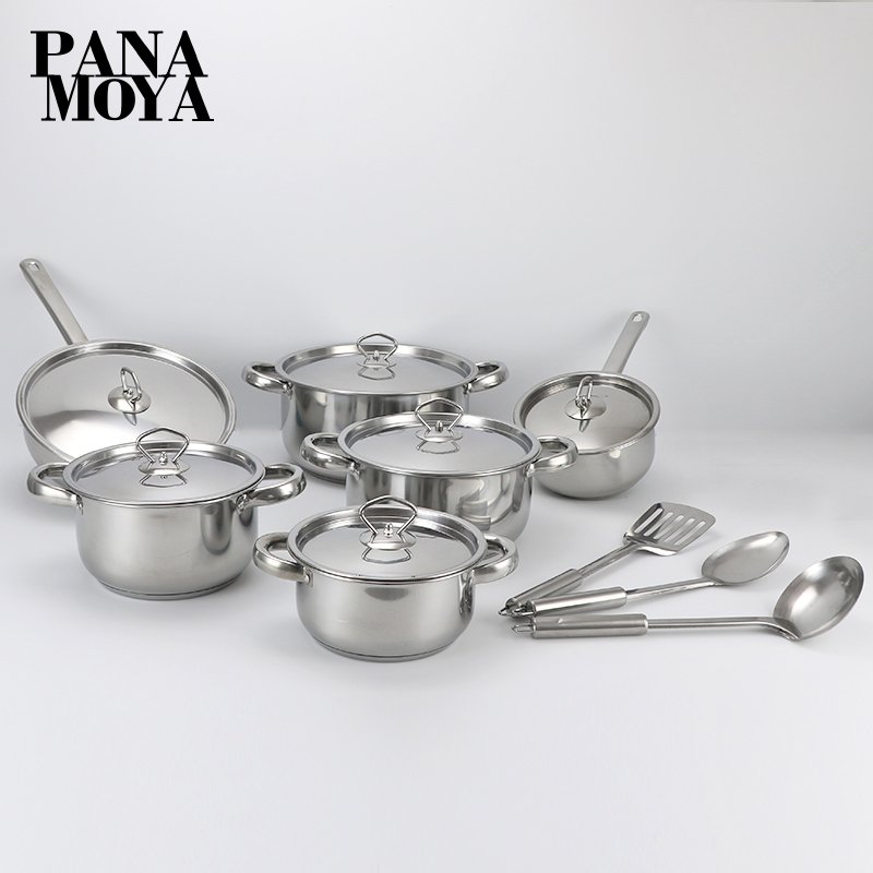 15pcs steel cookwares kitchen cookwares Pot and cooker set