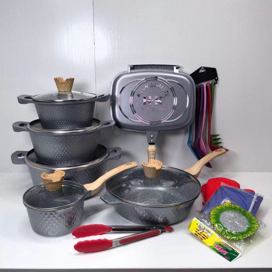 23pcs Kitchen Cookware Sets Nonstick, Dishwasher Safe Cooking Pots and Pans Set