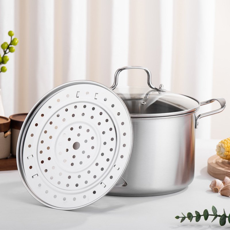Hot Selling 5PCS American Style Stainless Steel Cookware Set with Glass Lid Kitchen Essential Kitchenware