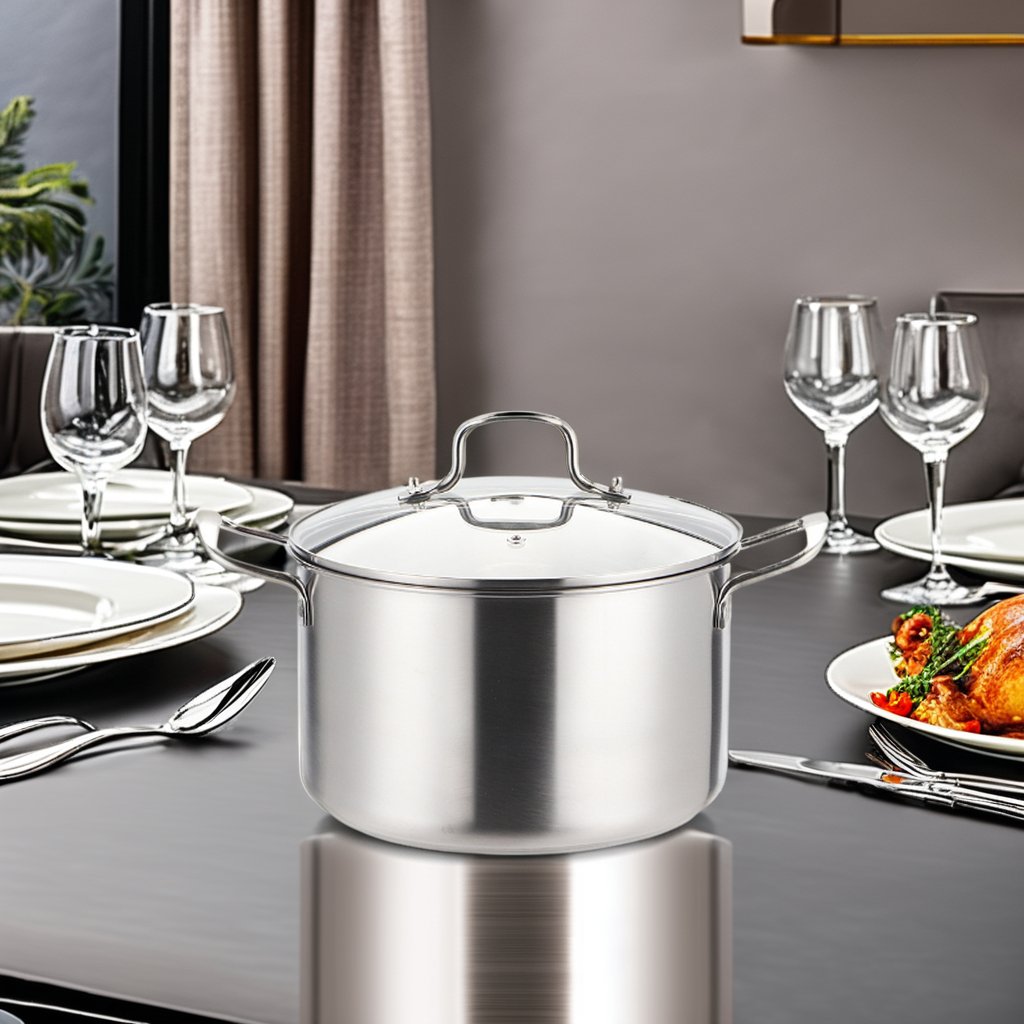 Hot Selling 5PCS American Style Stainless Steel Cookware Set with Glass Lid Kitchen Essential Kitchenware