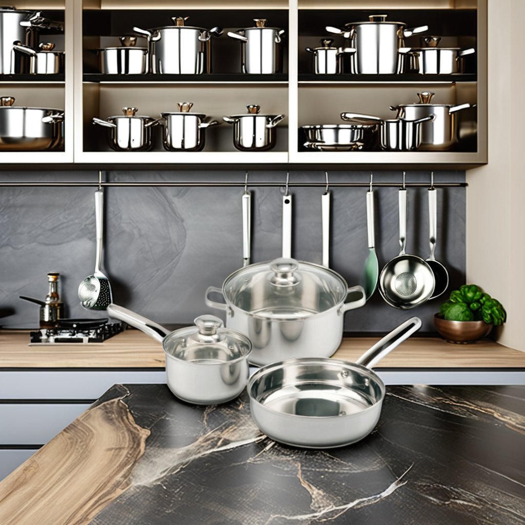 iintelli Premium Stainless Steel Cookware Set, Professional Grade Pots and Pans with Non-Stick Surface