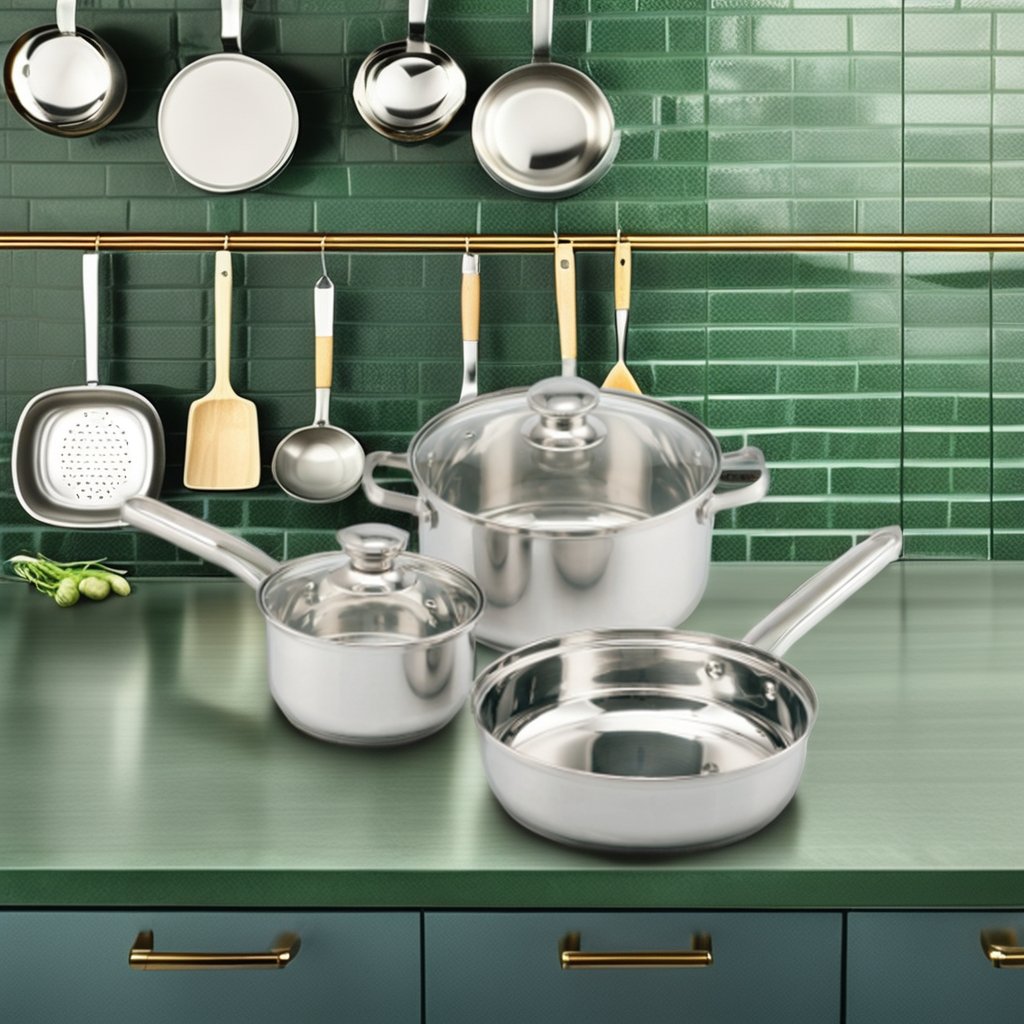 iintelli Premium Stainless Steel Cookware Set, Professional Grade Pots and Pans with Non-Stick Surface