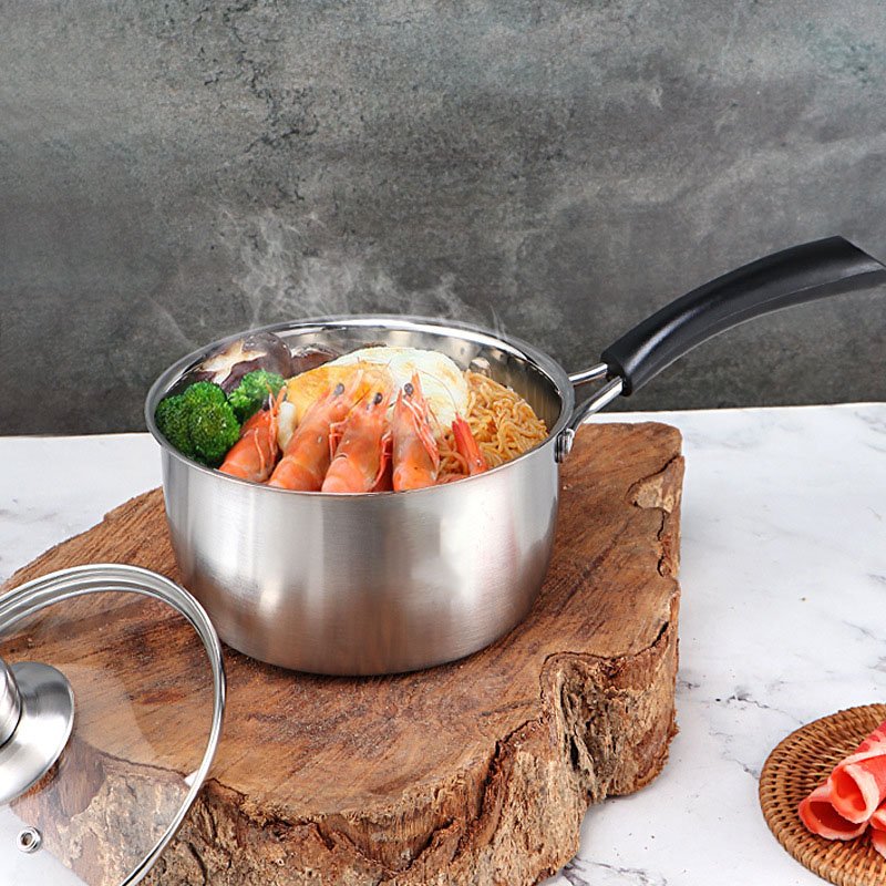 2023 New 6-Pieces Stainless Steel Cookware Set Polished Deep Cooking Pots With Different Sizes Kitchen Milk Pots