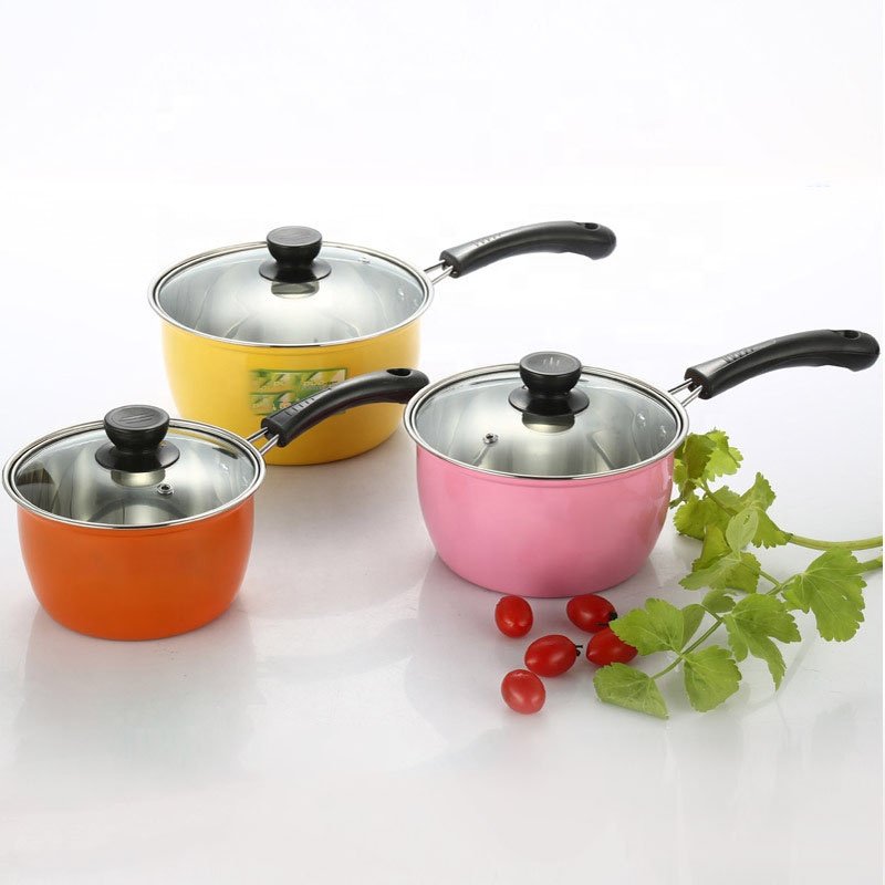 2023 New 6-Pieces Stainless Steel Cookware Set Polished Deep Cooking Pots With Different Sizes Kitchen Milk Pots