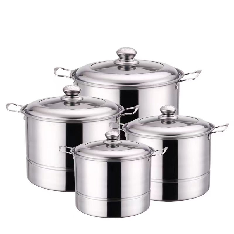 Factory Directly Stainless Steel Soup Pot Cookware Set 22cm 24cm 26cm 28cm Soup Pot Casserole Cooking Tools