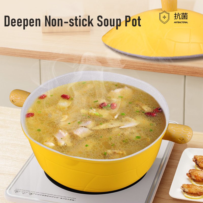 Popular 4 pcs Cute Tortoise Cookware Set Nonstick Pan Kitchen Cooking Pot Wok And Soup Pot Medical Stone Non-stick Fry Pan Sets