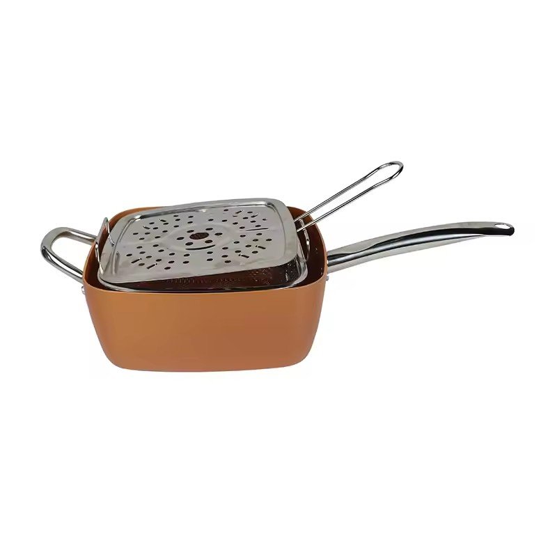 4pcs Aluminum Copper Ceramic Square Pan Fry Pan Cookware Set Kitchenware Wholesale