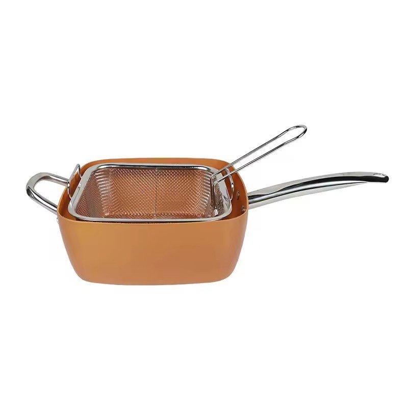 4pcs Aluminum Copper Ceramic Square Pan Fry Pan Cookware Set Kitchenware Wholesale
