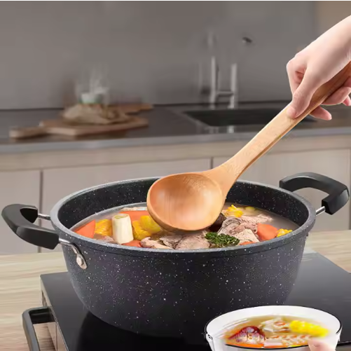 Granite Non-Stick Cookware Set Kitchenware Soup & Stock Pots Includes Sauce Pan Pot Casseroles Set for Easy Cooking