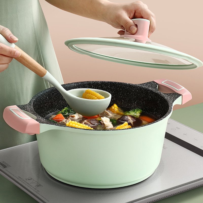 Custom Luxury Die Cast Aluminum Pots And Pans Non-stick Granite Non Stick Kitchenware Cookware Sets