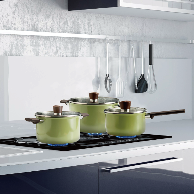 High Temperature Coating Two Layer Alu Perforated with induction series Cookware set