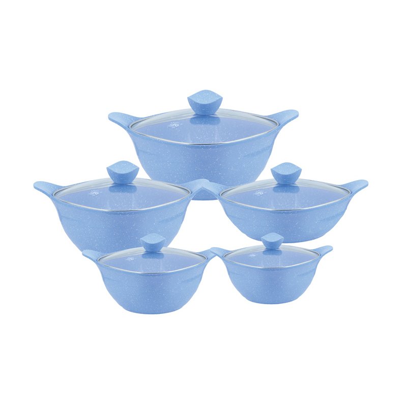 New aluminum ten-piece kitchen cookware soup pot with glass lid kitchen wares wholesale non-stick