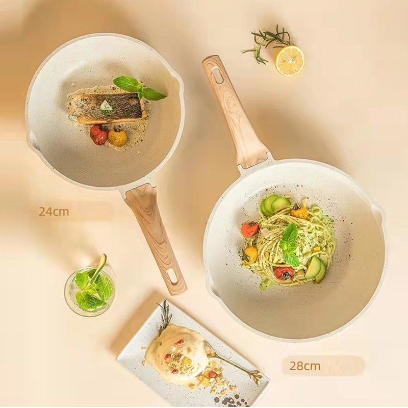 2024 kitchen Aluminum cuisine accessories granite nonstick glass pots sets cooking cookware set