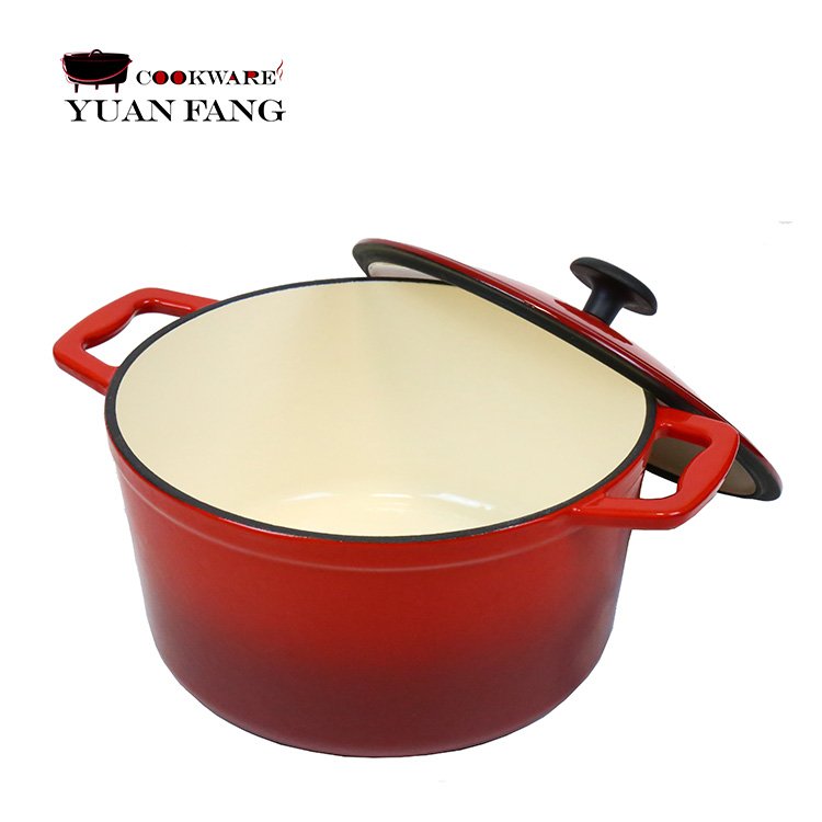 Factory Supply Hot Sale Enamel Nonstick Cast Iron Pots and Pans Kitchen Ware Round Cookware Set with Lid