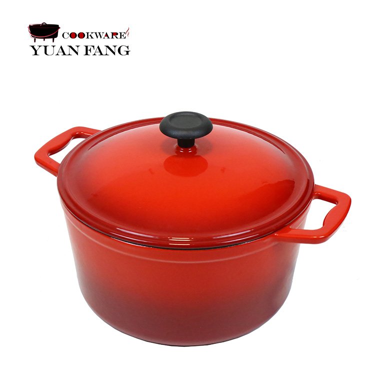 Factory Supply Hot Sale Enamel Nonstick Cast Iron Pots and Pans Kitchen Ware Round Cookware Set with Lid