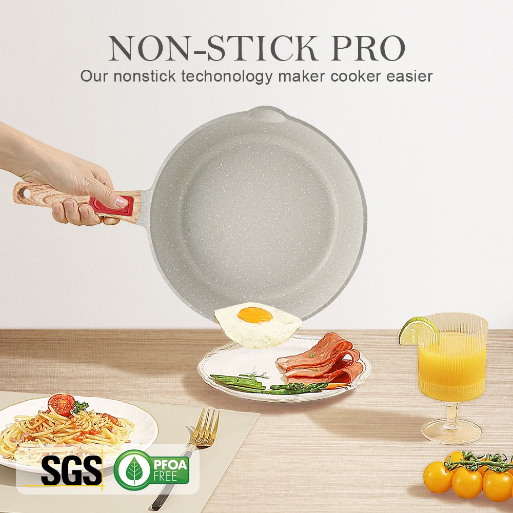 Hot Selling Cookware Sets With Removable Handle Aluminium Non Stick Cooking Pan Set White Induction Kitchen Pots Pans