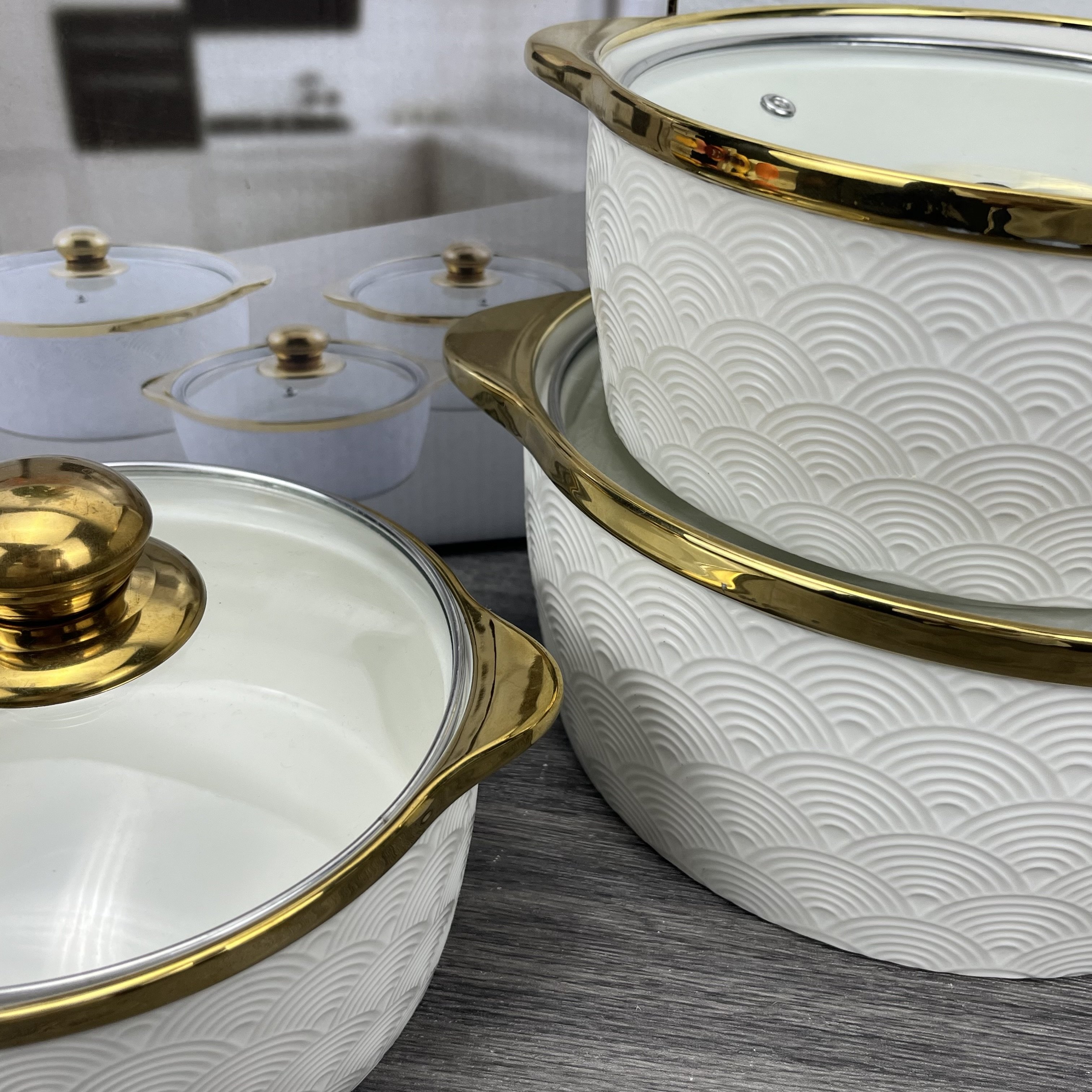 Outdoor Kitchen Pot Supplies Items Wares Wholesale non stick Cookware Sets Dinnerware Utensils Ceramic Soup Pot Cooking Pot Sets