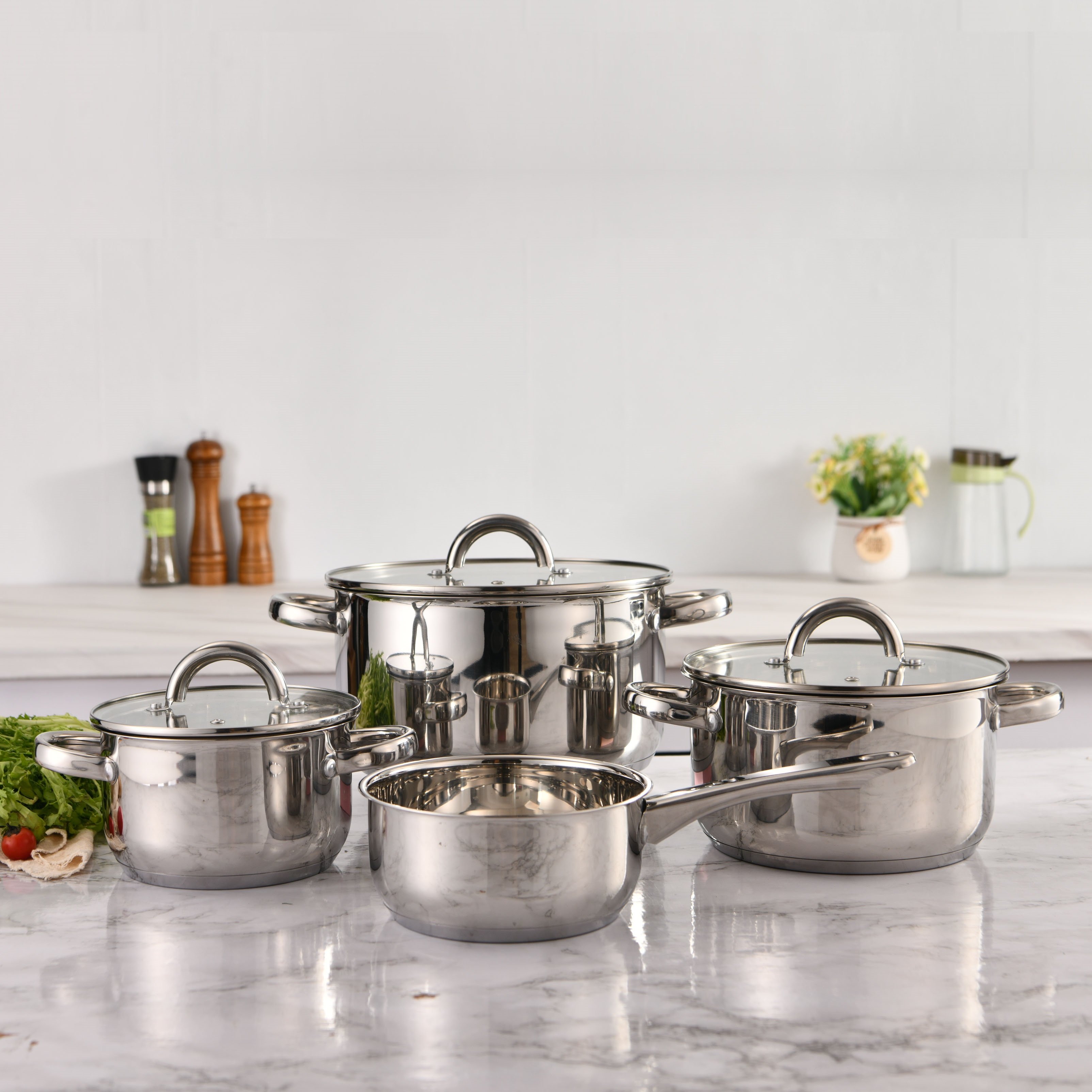 Kitchen Ware Supplier 7 Pcs Caserole Set Cooking Pots Caserole Set Cooking Pots Stainless Steel Cookware