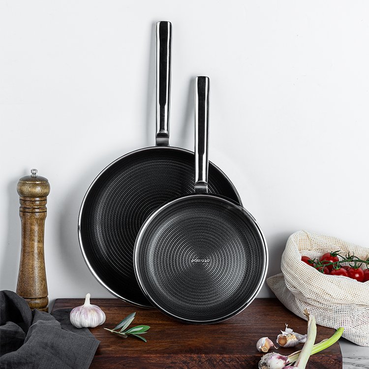 Factory Price 8inch 3ply 316 Stainless Steel Frying Pan Durable Saute Pans Cookware Sets