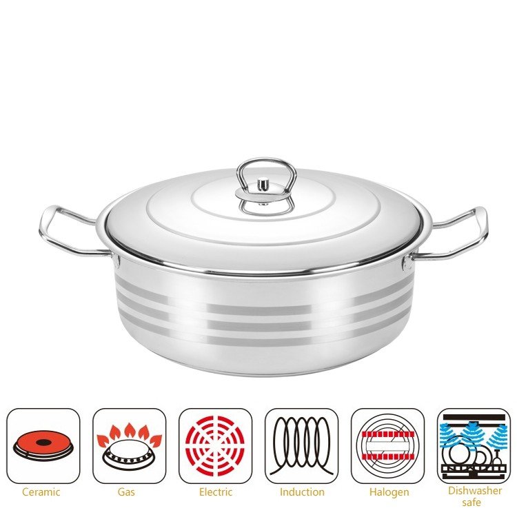 Wholesale Luxury Kitchen Heavy Duty Induction Base Stainless Steel Non Stick Cooking Ware Pot And Pans Cookware Set