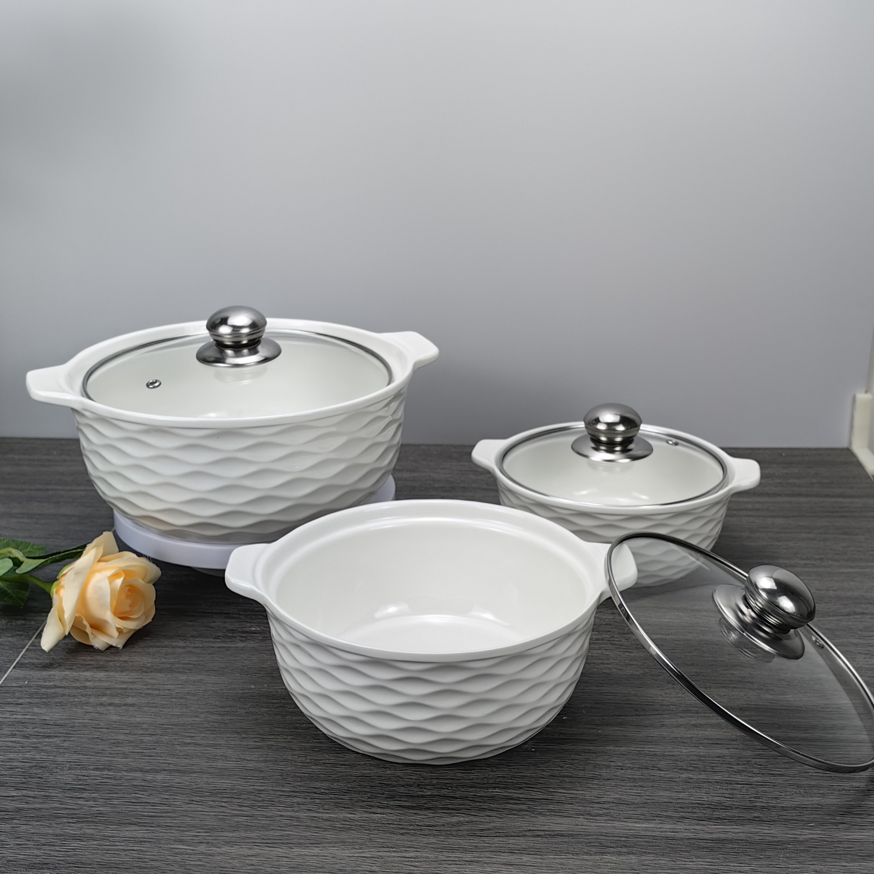 Carote aluminum casserole non stick cookware set cuisine cooking soup pot with lid stock pot Soup & stock pot nonstick granite