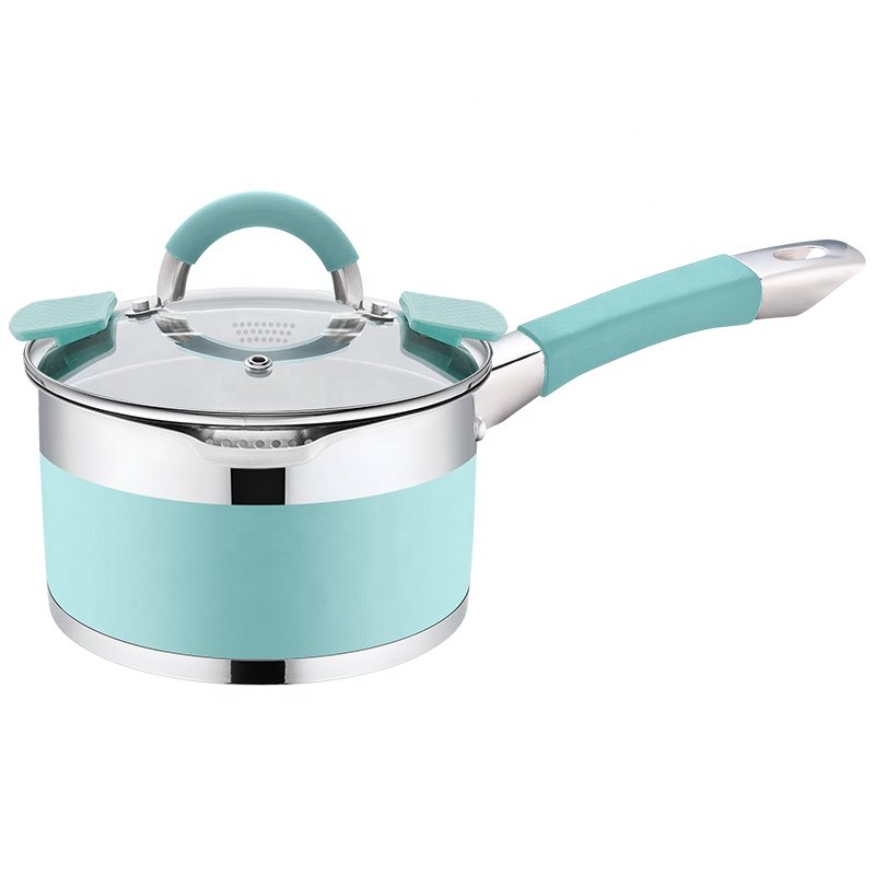 New Design Cooking Pots And Pans set Stainless Steel Nonstick cookware set With Two Pouring Lips