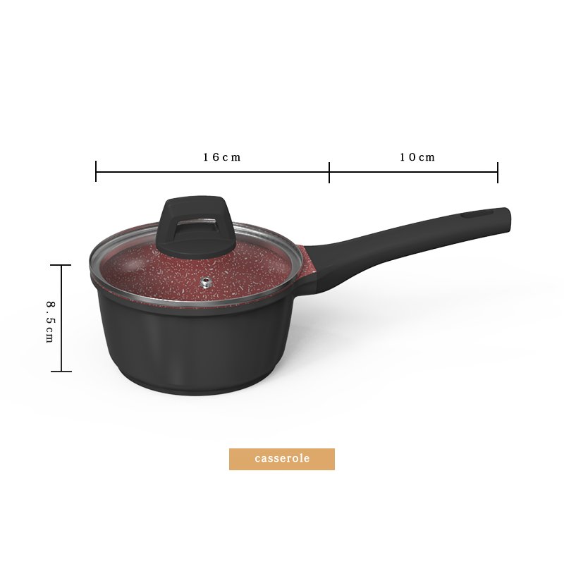 Factory Customized 5 Pieces Cooking Soup Pots Set Marble Non Stick Coated Cookware Set