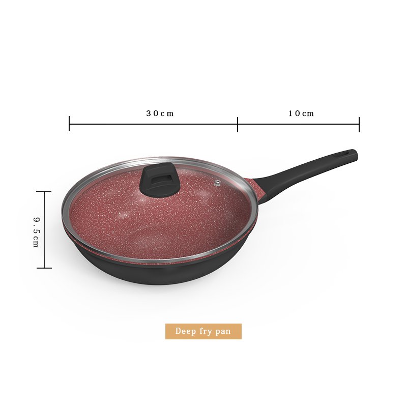 Factory Customized 5 Pieces Cooking Soup Pots Set Marble Non Stick Coated Cookware Set